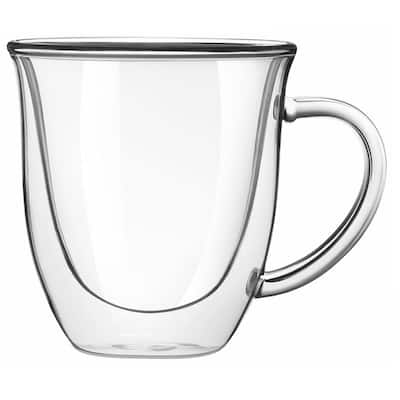 Godinger 18101 Doublewall Cappuccino Single Glass Coffee Mug, 11 oz