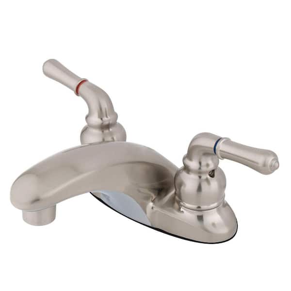Kingston Brass Magellan 4 in. Centerset 2-Handle Bathroom Faucet in Brushed Nickel