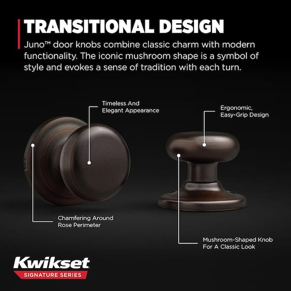 Kwikset Juno Venetian Bronze Passage Hall/Closet Door Knob