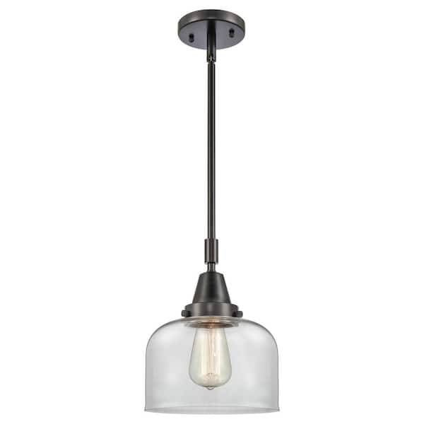 Bell 100-Watt 1-Light Matte Black Standard Mini Pendant Light with Clear Glass Shade, No Bulbs Included