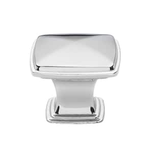 1-1/4 in. Polished Chrome Square Deco Cabinet Knobs (10-Pack)