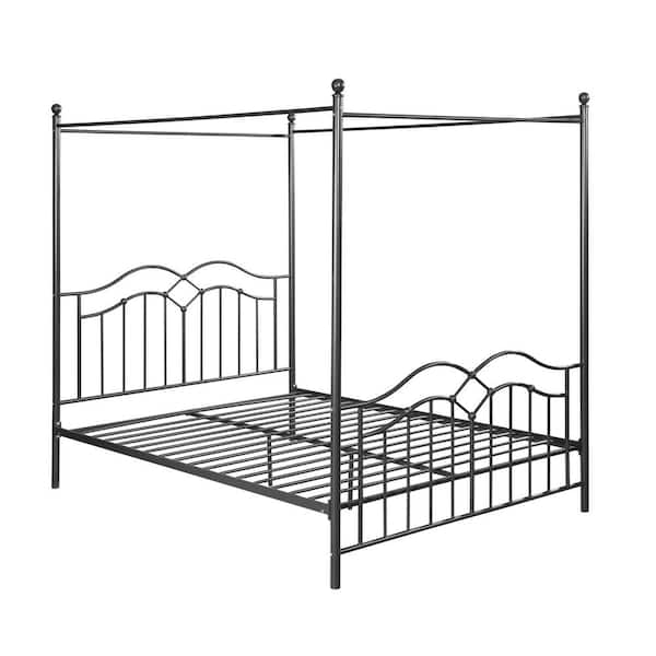 Noble House Earhart Charcoal Grey Metal Queen Bed Frame