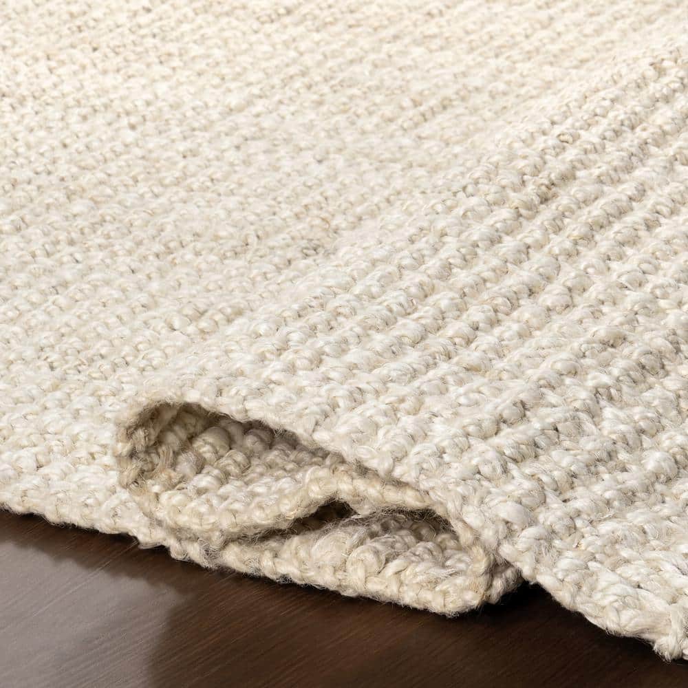 Handmade Bleach White Jute 6' x 9' Rectangular Area Rug