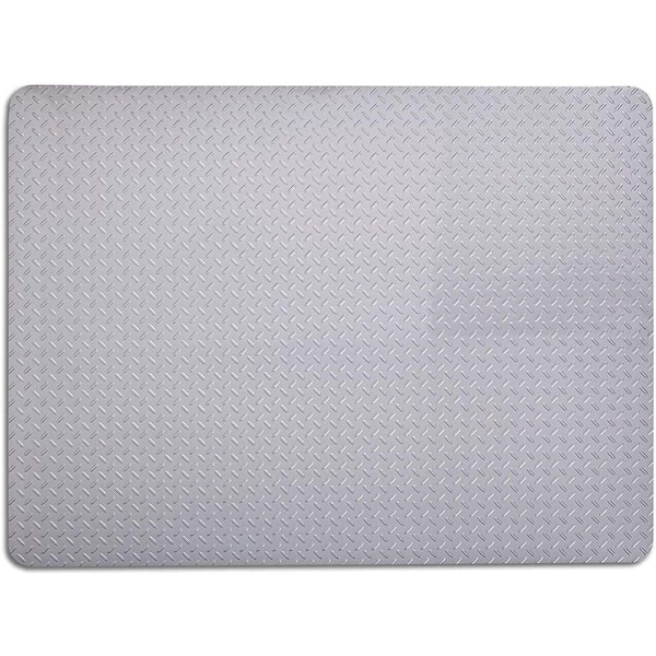 Resilia Grill and Garage Mat Diamond Plate Silver 3 ft. x 4 ft.