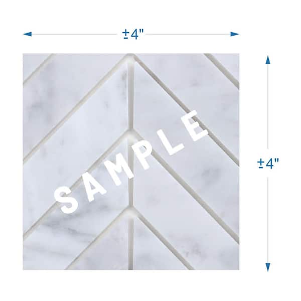SpeedTiles Take Home Sample Maui White 4 in x 4 in Marble Peel & Stick Wall Mosaic Tile (0.11 sq.ft/Each)