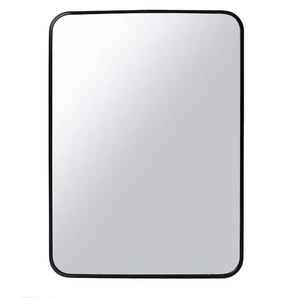 Unbranded 20 in. W x 28 in. H Rounded Corners Rectangular Aluminum Framed Wall Mount Modern Decor Bathroom Vanity Mirror