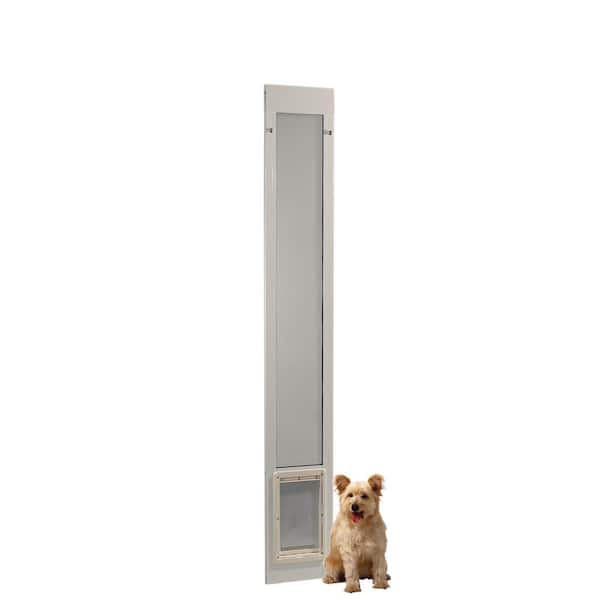 Ideal Pet Products 7 in. x 11.25 in. Medium White Pet and Dog Patio Door Insert for 77.6 in. to 80.4 in. Tall Aluminum Sliding Glass Door
