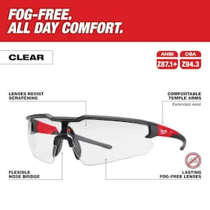 Safety Glasses with Clear Fog-Free Lenses (2-Pack)