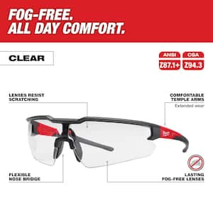 Safety Glasses with Clear Fog-Free Lenses (12-Pack)