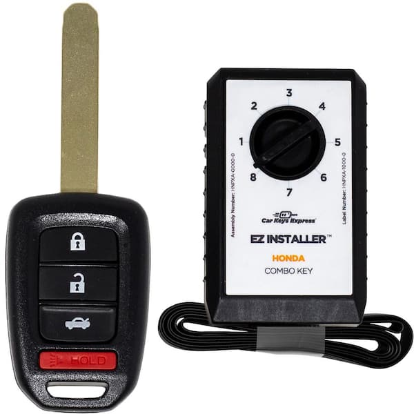 Car Keys Express Honda Simple Key-4 Button Remote and Key Combo and Programmer with Lock, Unlock, Trunk, and Panic