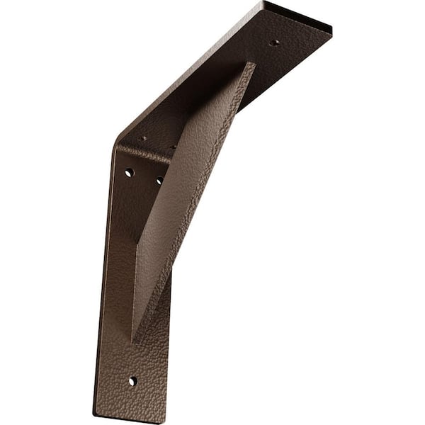 Ekena Millwork 2 in. x 8 in. x 8 in. Steel Hammered Dark Bronze Traditional Bracket