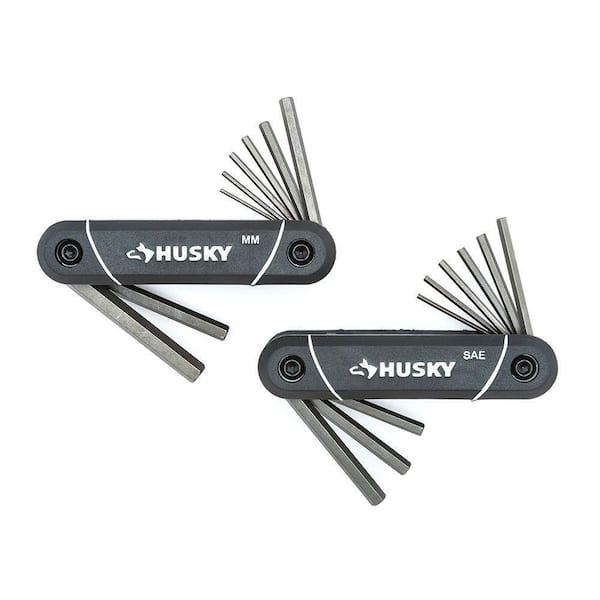 Husky Folding Hex Key Set (9Pieces SAE, 8Pieces MM) HFHKSM17PC06 The Home Depot
