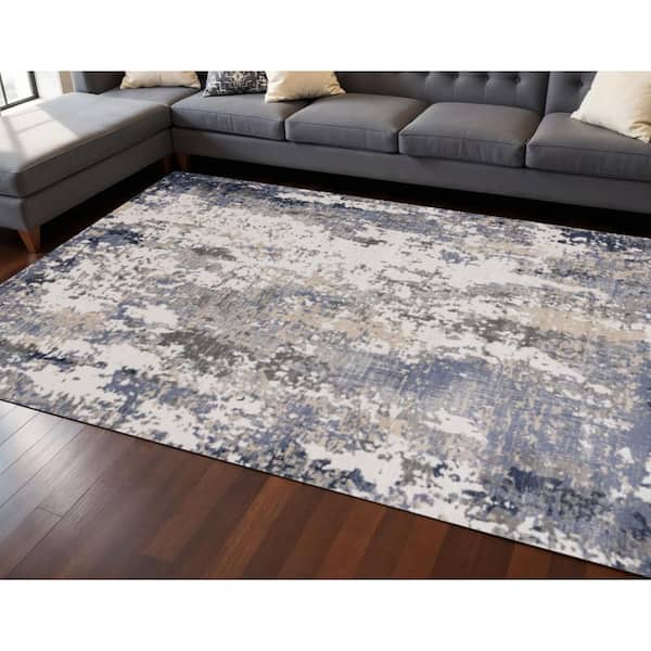 Beige  8 x 11 ft. Woven Abstract Rectangle Indoor Area Rug