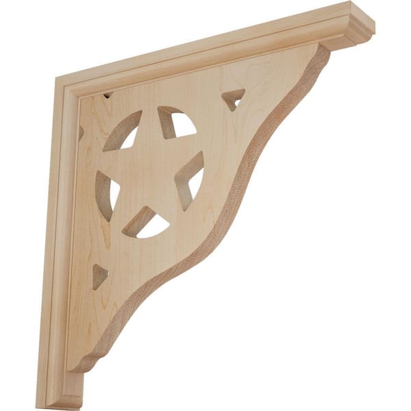 Ekena Millwork 1-1/2 in. x 10 in. x 10 in. Unfinished Maple Wood Austin Bracket
