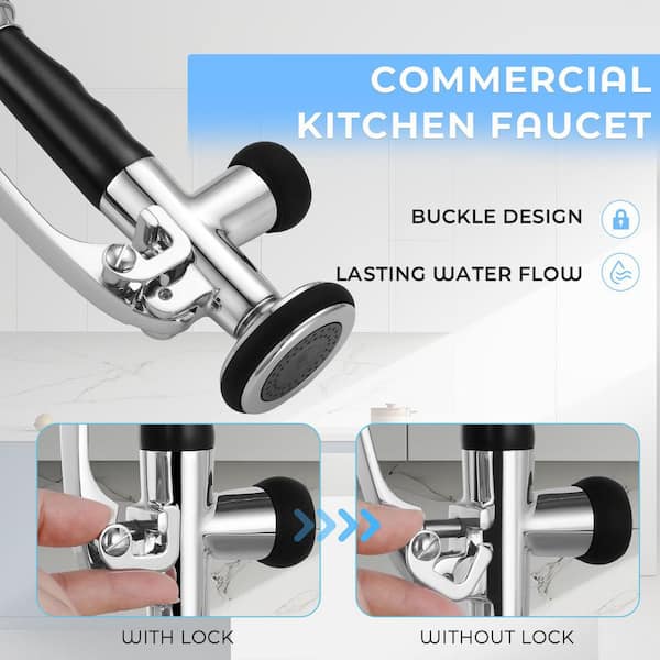 Single Handle 18 in. H Pull Down Sprayer Kitchen Faucet with Advanced Spray in Polished Chrome
