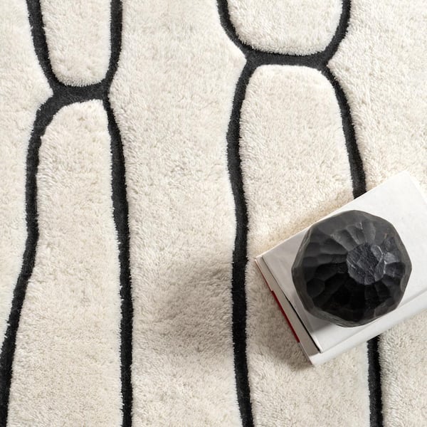 RUGS USA Nazco Abstract New Zealand Wool Charcoal 8 ft. x 10 ft