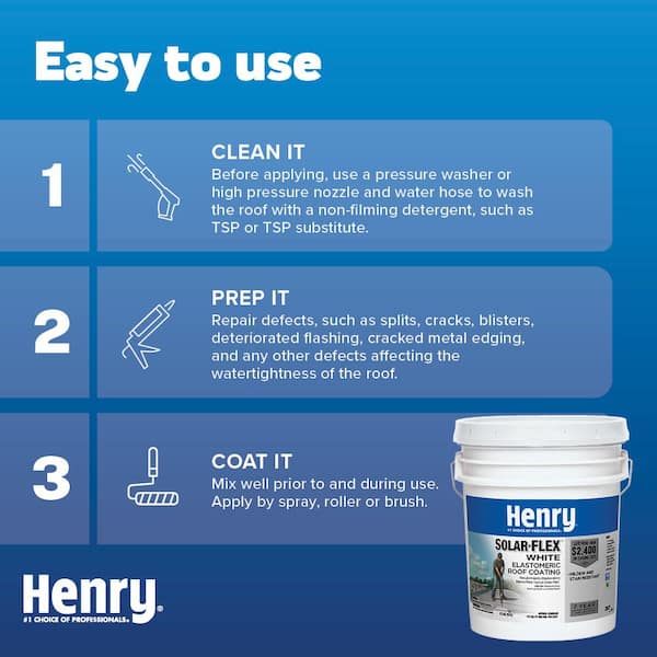 Henry 287 Solar-Flex White Acrylic Elastomeric Reflective Roof