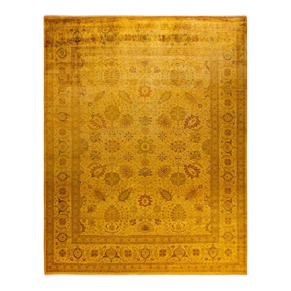 Overdyed Yellow 8 ft. 2 in. x 10 ft. 3 in. Wool Indoor Area Rug