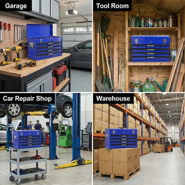 20-inch Steel Portable Tool Box With Drawers, Tool Storage Box