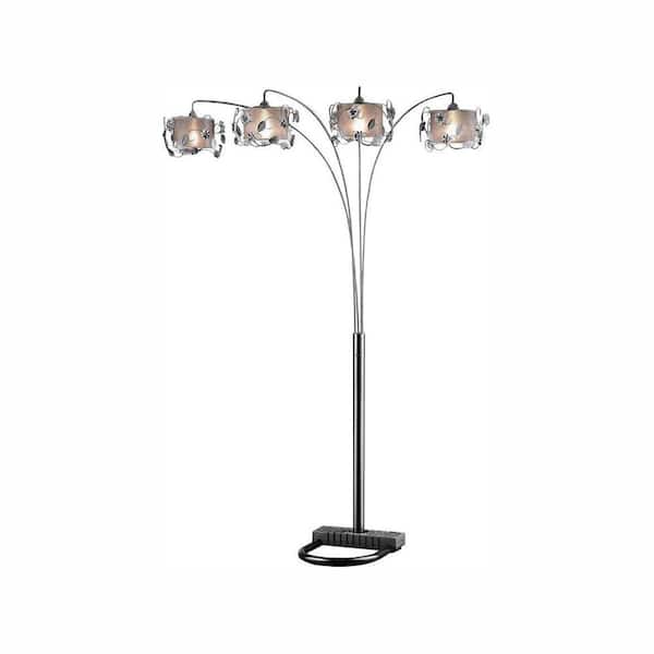 ORE International 91 in. Silver Crystal Arch Lamp