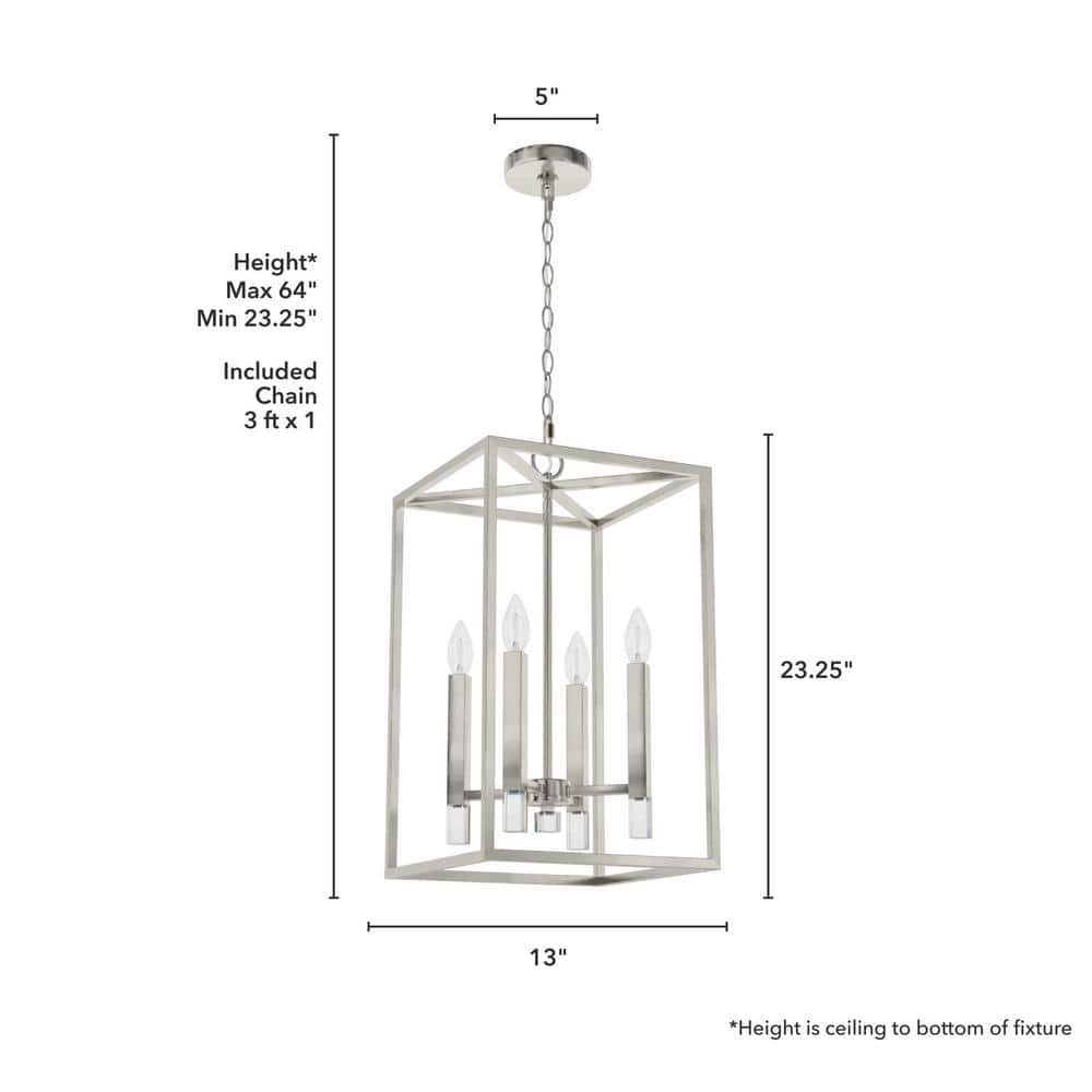 Sunjai 13'' Brushed Nickel & Crystal LED Pendant Light