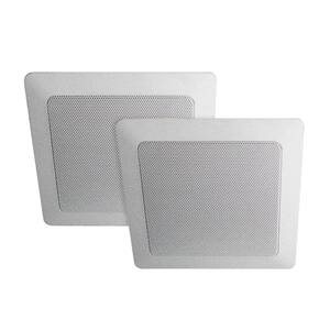 Music Therapy 60-Watt 2-Way Indoor/Outdoor Square Speaker System, White (2-Pack)