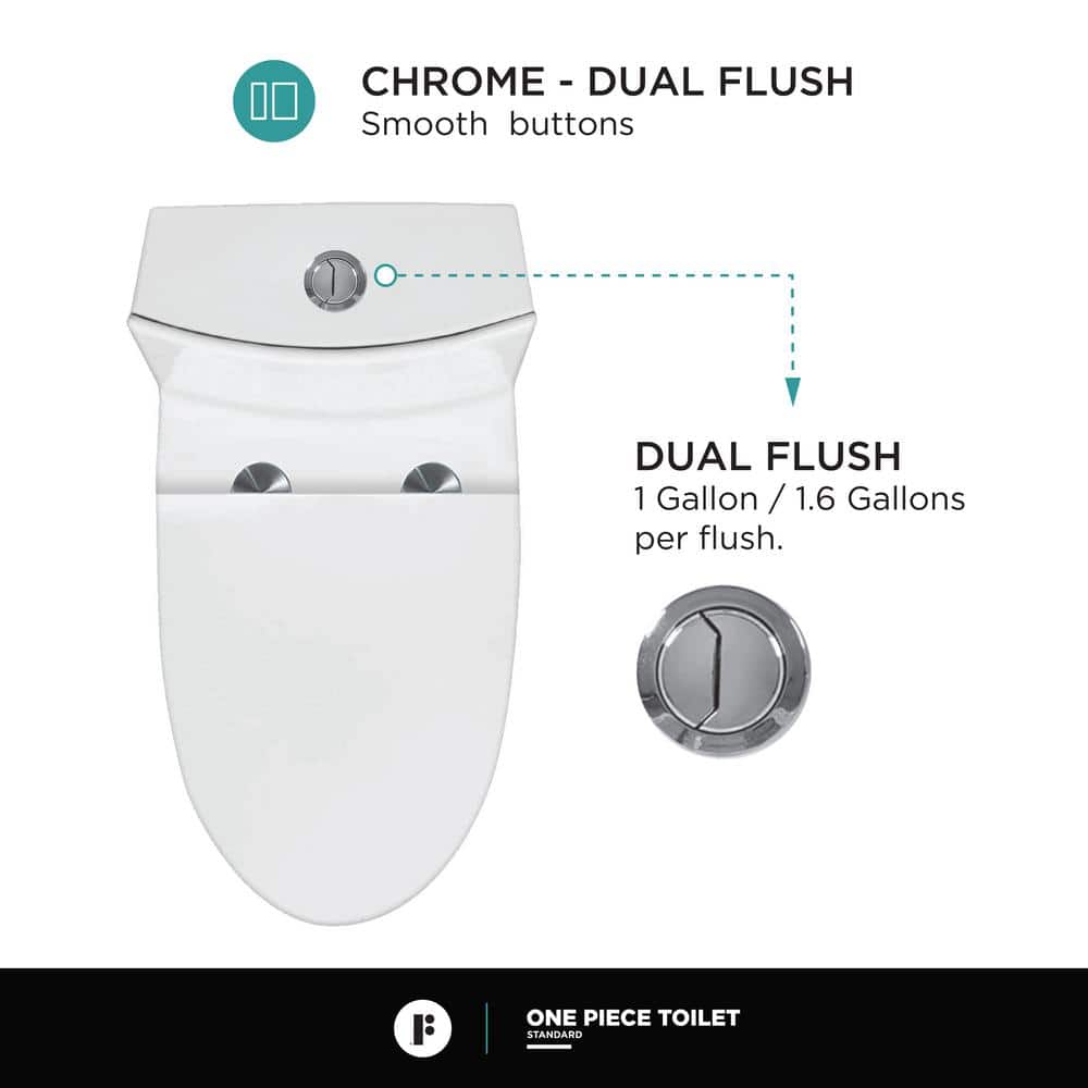 Shiny Gold Elongated Dual-Flush High Efficiency Toilet