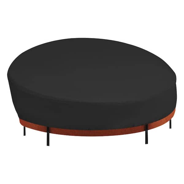 YIYIBYUS 90 in. x 85 in. x 33 in. Black Waterproof Round Canopy Sofa Bed Cover Patio Furniture Set Cover