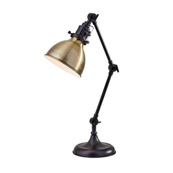Simplee Adesso Alden 18.5 in. Antique Bronze with Brass Accents Table Lamp
