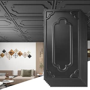 Black 2 ft. x 4 ft. Decorative PVC Lay-In/Drop In Ceiling Tile (96 sq.ft./case)