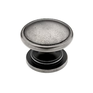 Mont-Royal Collection 1-1/4 in. (32 mm) Vintage Pewter Round Cabinet Knob