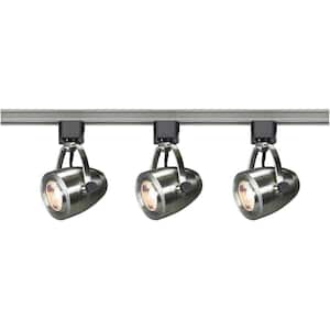 4 ft. 3-Light Brushed Nickel Integrated LED Ceiling Mounted Hardwired Gimbal Head Track Lighting Kit
