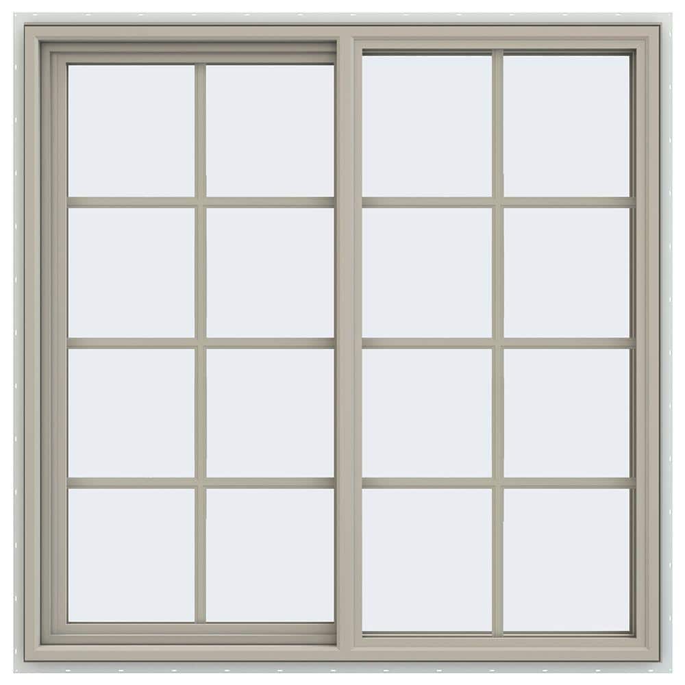 47.5 in. x 47.5 in. V-4500 Series Desert Sand Vinyl Left-Handed Sliding Window with Colonial Grids/Grilles price history on PriceWatchPro