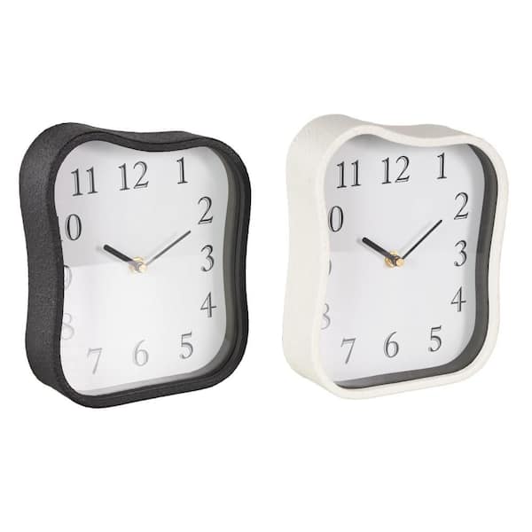 Litton Lane Multi Colored Metal Textured Clock with Gold Accents (Set of 2)