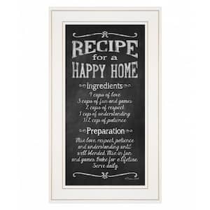 Recipe For A Happy by Unknown 1 Piece Framed Graphic Print Typography Art Print 21 in. x 12 in. .