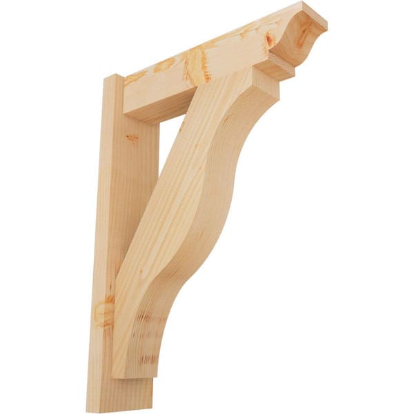 Ekena Millwork 6 in. x 28 in. x 20 in. Douglas Fir Fuston Traditional Smooth Outlooker