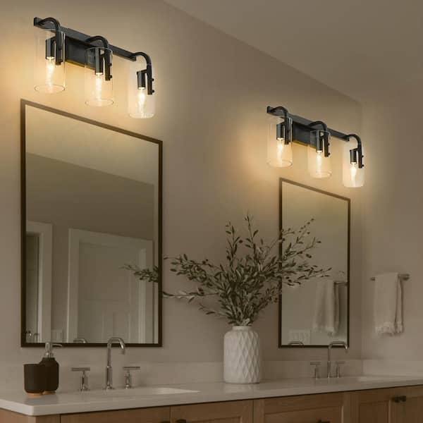 Black farmhouse bathroom on sale vanity lights