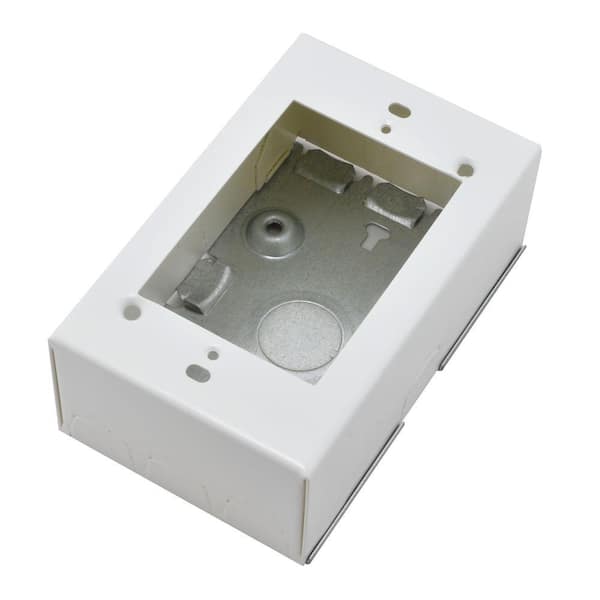 Wiremold 500 and 700 Series Metal Raceway 1-3/4 in. Deep 1-Gang Electrical Switch/Receptacle Box, White