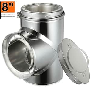 8 in. x 16 in. Tee with Cap for Double Wall Chimney Pipe