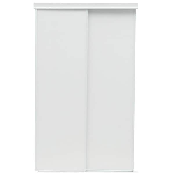 72 in. x 80 in. Flush White Composite Sliding Door