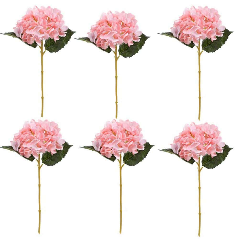 Faux Pink Hydrangeas, 6-Pack L0978KH6QX - The Home Depot