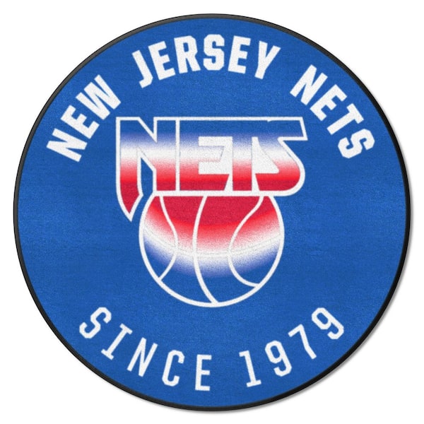 FANMATS NBA Retro New Jersey Nets Blue 2 ft. x 4 ft. Court Area