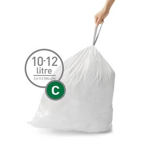 10 Liter to 12 Liter Code C Custom-Fit Bathroom Drawstring Trash Bag Liners (60 Ct. Dispenser Pack)