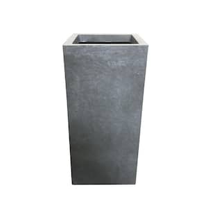 20 in. Tall Slate Gray Lightweight Concrete Rectangle Modern Outdoor Planter