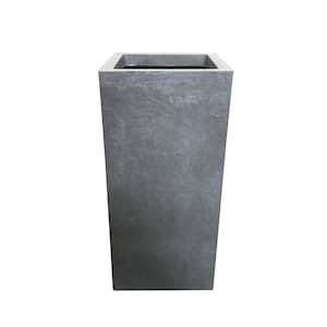 20 in. Tall Slate Gray Lightweight Concrete Rectangle Modern Outdoor Planter Seamless with Drainage Hole (Set of 2)