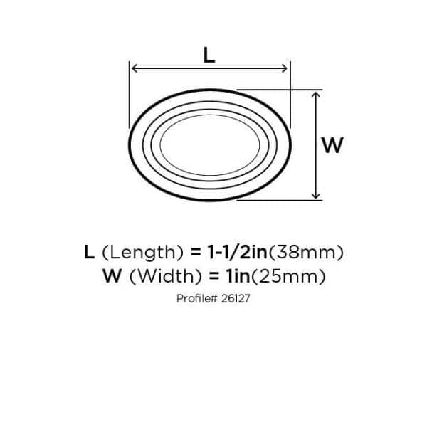 Satin Nickel Oval Cabinet Knob with Mounting Hardware