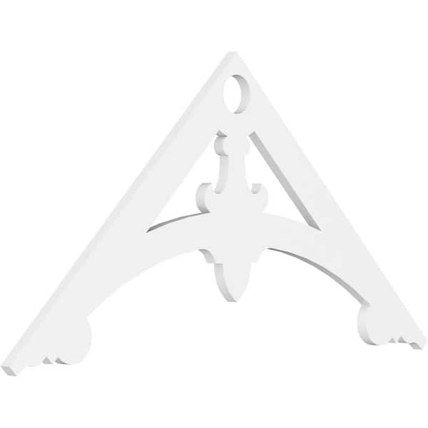 Ekena Millwork 1 in. x 48 in. x 24 in. (12/12) Pitch Sellek Gable Pediment Architectural Grade PVC Moulding
