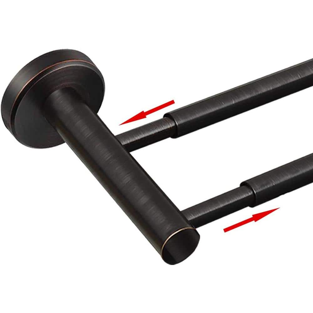 Adjustable 16.4 to 28.3 Double Bath Towel Bar, Wall Mount Hand Towel B