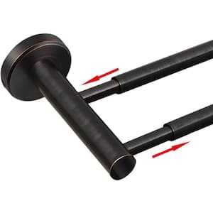 Adjustable 16.4" to 28.3" Double Bath Towel Bar, Wall Mount Hand Towel Bar, Oil Rubbed Bronze