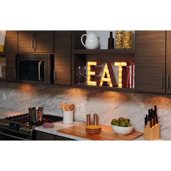 TrekShops 22 in. W x 12 in. H Small Rusted EAT Plug-In Marquee Lights